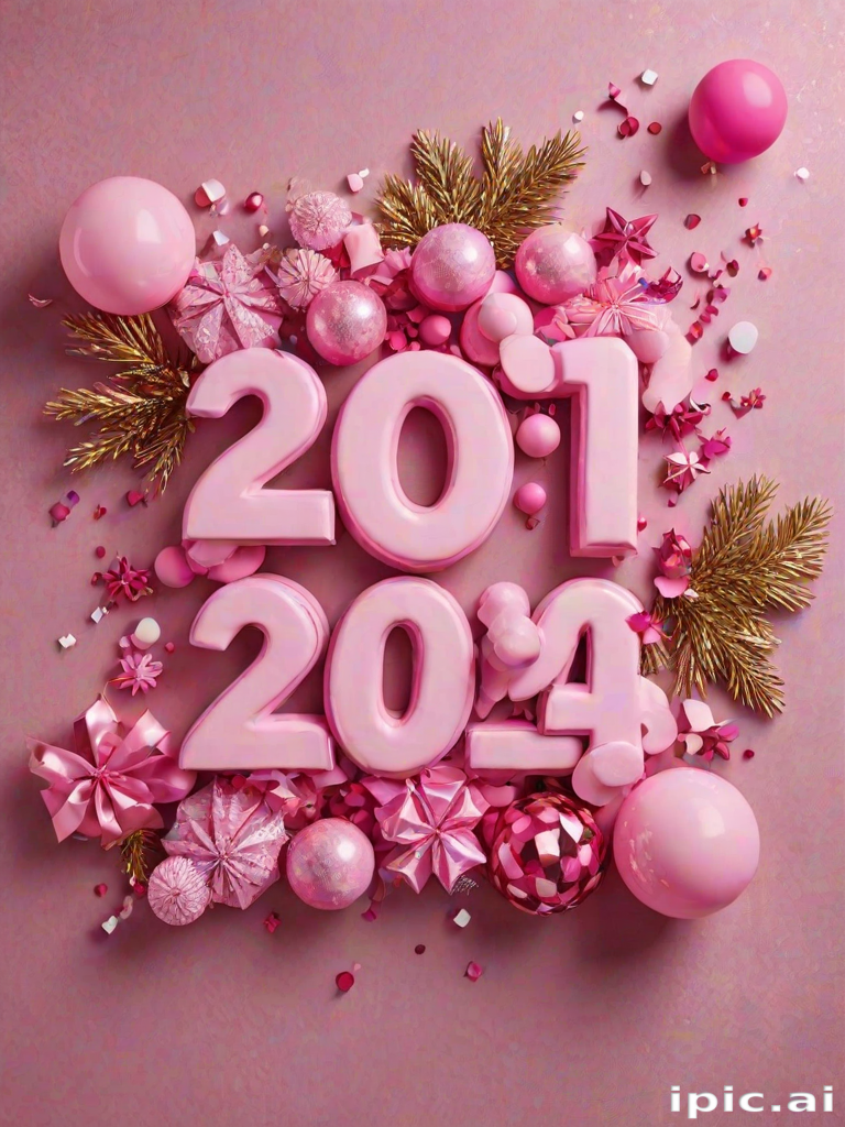 pink happy new year 2024