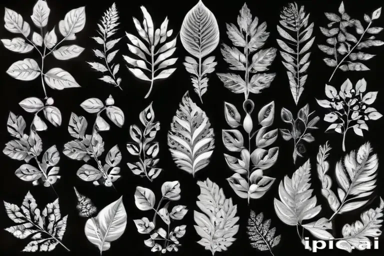 black and white leaf clip art