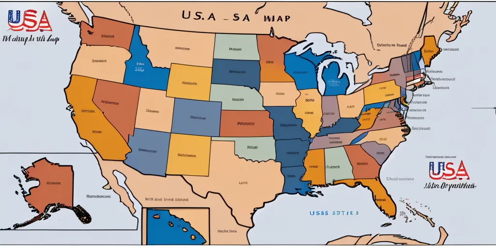 usa map with states
