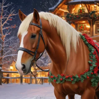 merry christmas images with horses