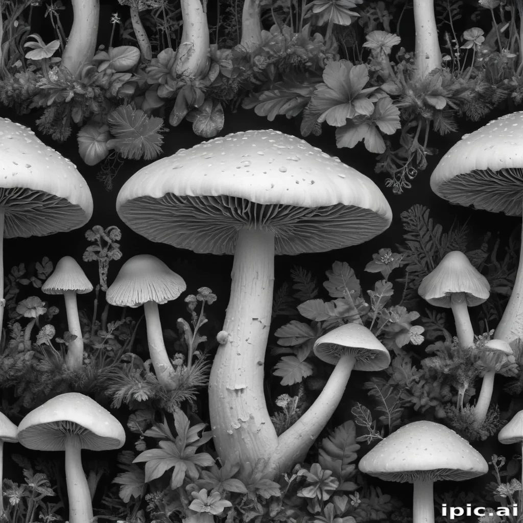 mushroom clip art black and white