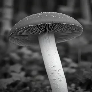 mushroom black and white