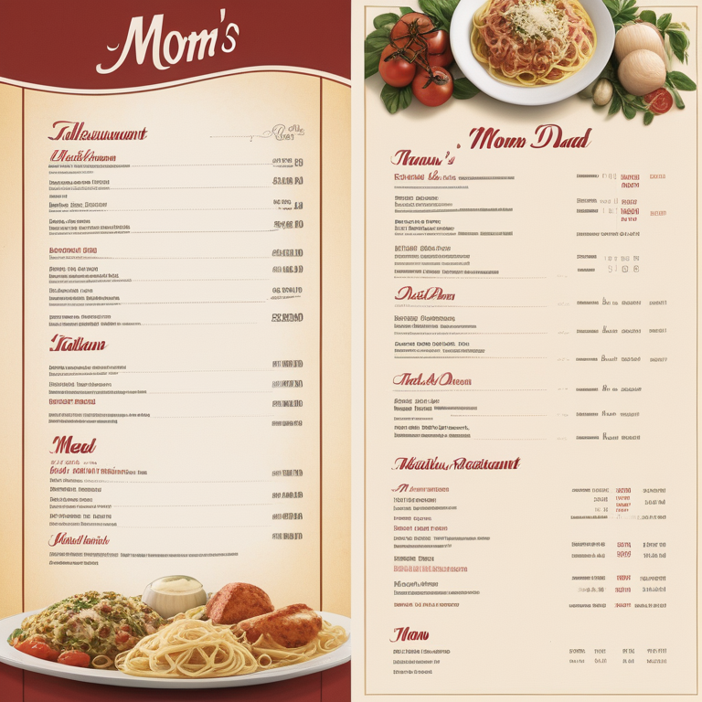 mom and dad's italian restaurant menu