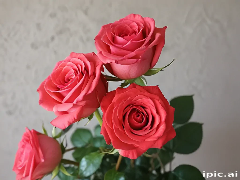roses in background