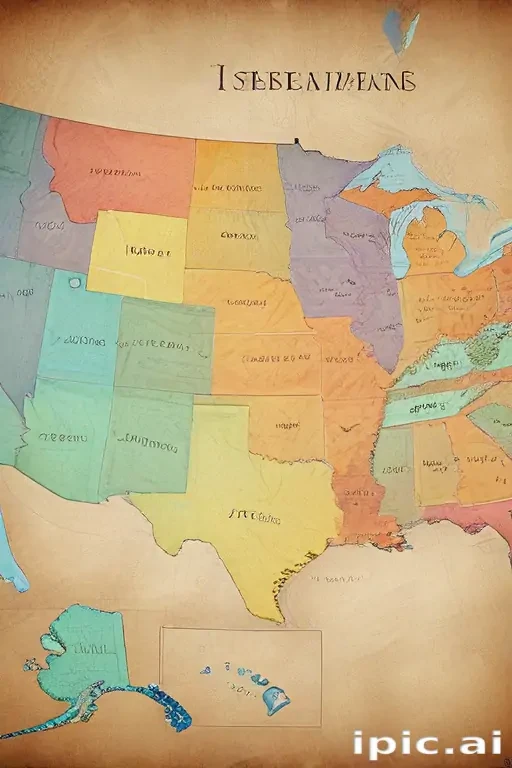 map of united states with states