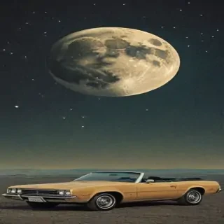 vintage moon art