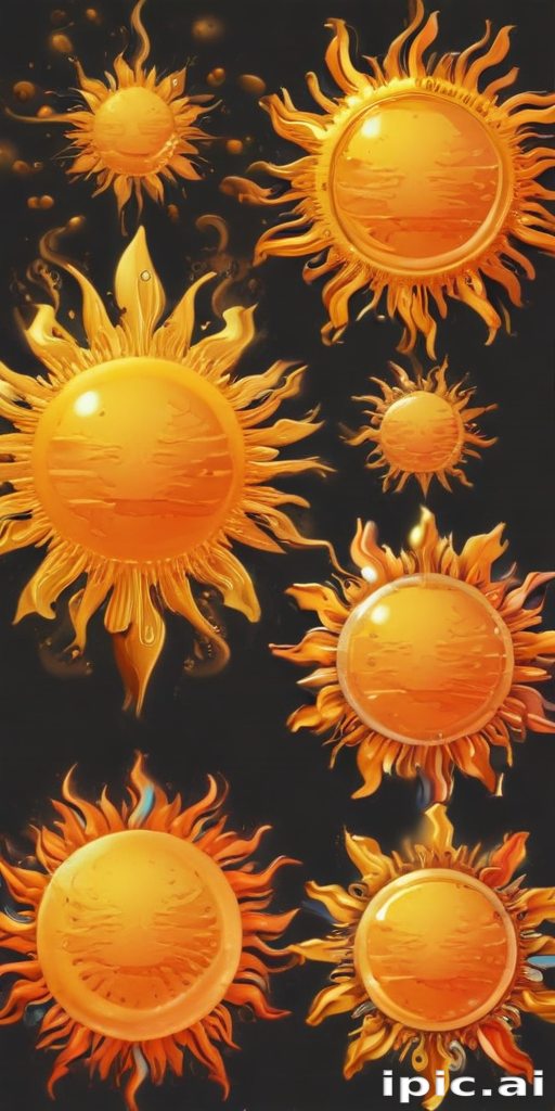 Collection of Vibrant and Artistic Sun Illustrations in Varying Sizes