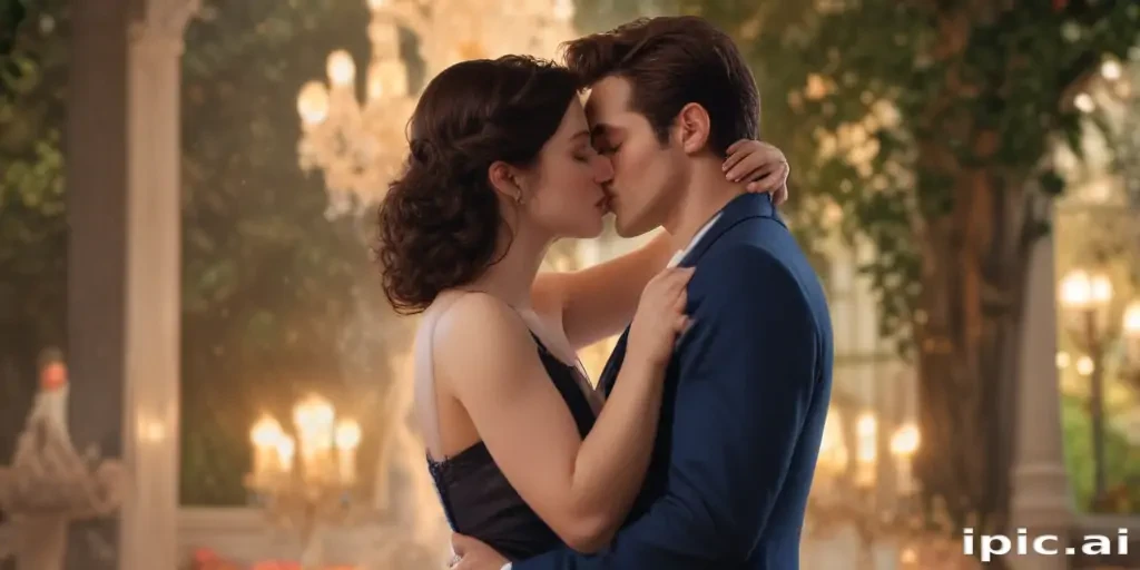 couple kissing aesthetic