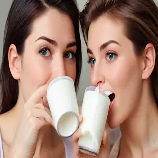 lesbians drinking milk