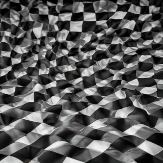 black and white checkered background