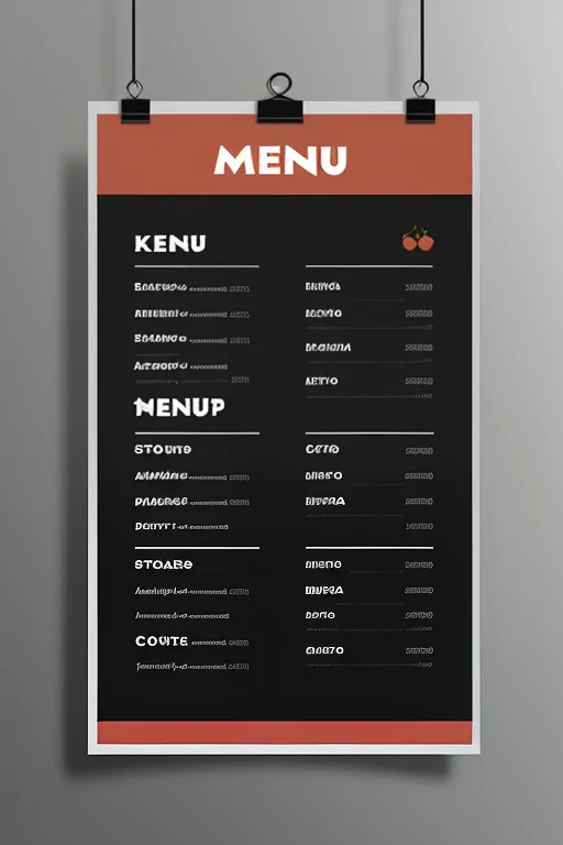 menu mockup