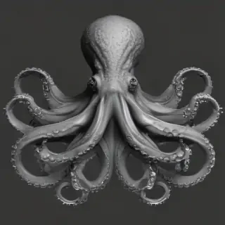 octopus clip art black and white