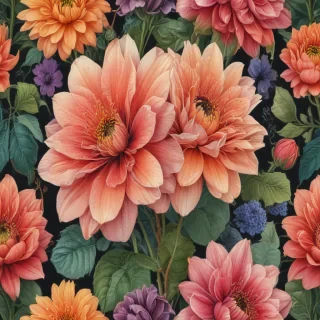 color drawings of flowers