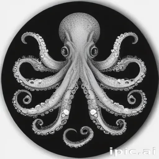 octopus clipart black and white