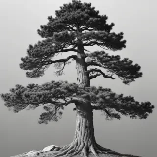 pine tree clip art black and white