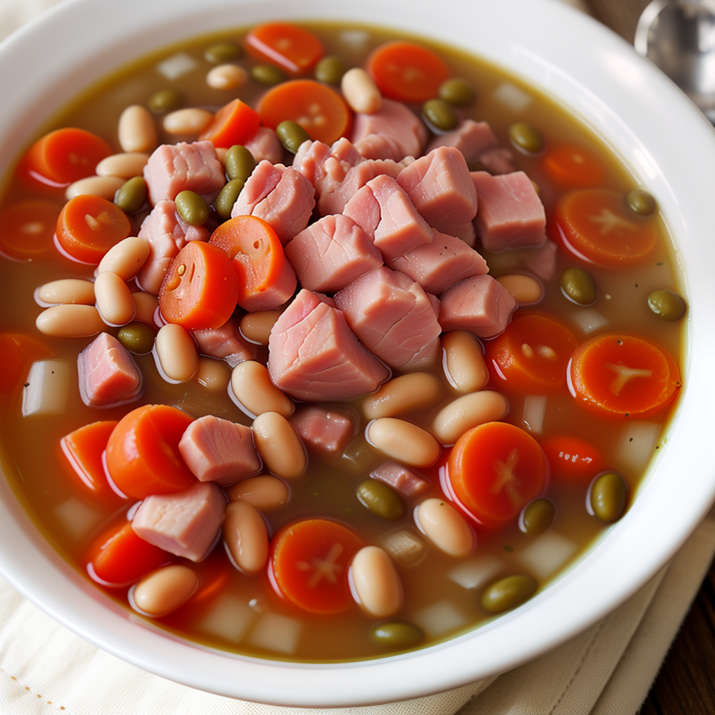 calories in ham and bean soup