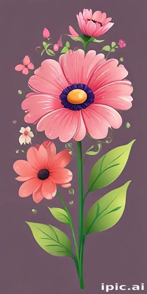 cartoon flowers transparent background