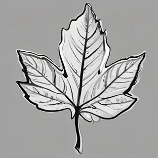 black and white leaf clip art