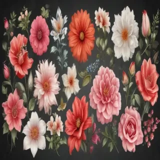 clipart transparent background flowers