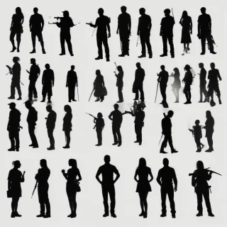 silhouette people png