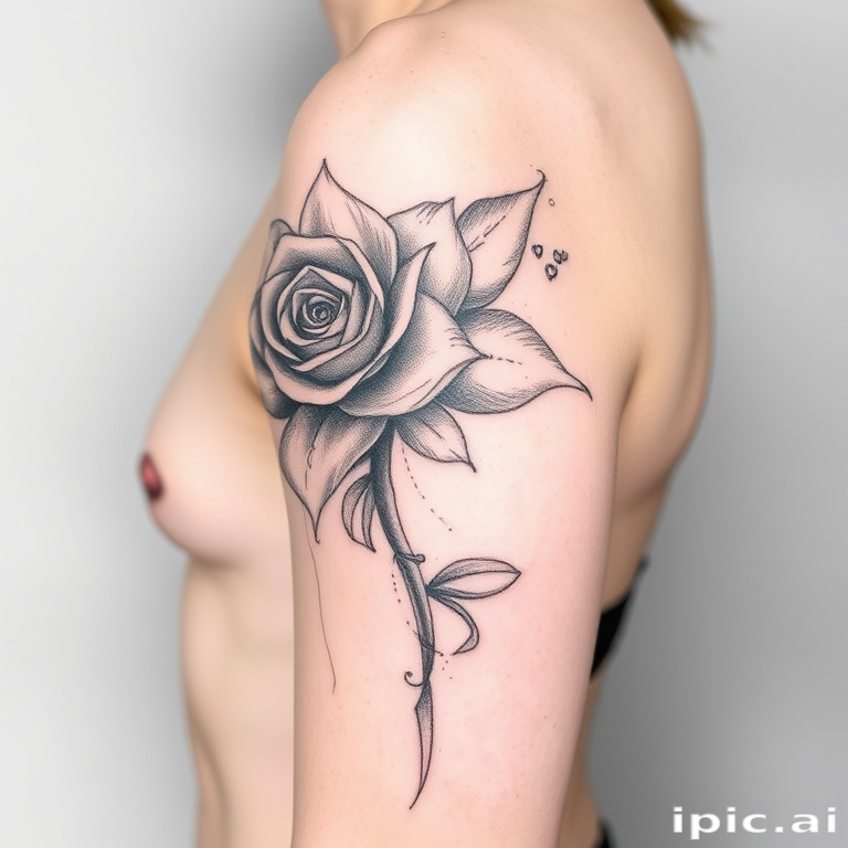 Sketch-style tattoo named "Artistic Impression" mimicking the appearance of a pencil or charcoal drawing with loose lines, shading, and a raw, unfinished quality, suitable for any body part