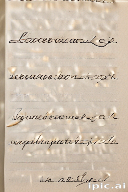 Handwritten Calligraphy Displaying Elegant Cursive Script on Aged Paper