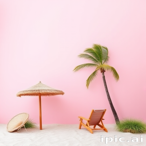 pastel pink beach wallpaper