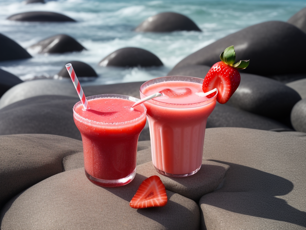 strawberry daiquiri on the rocks