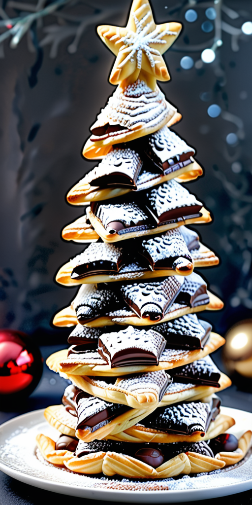 nutella christmas tree with puff pastry
