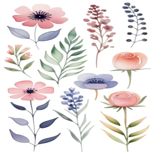 clipart watercolor flowers