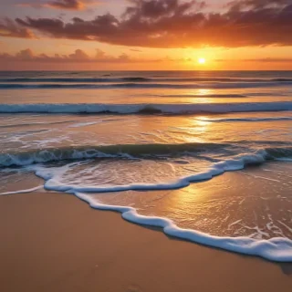 sun set on beach