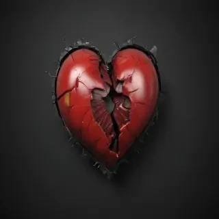 broken heart black background