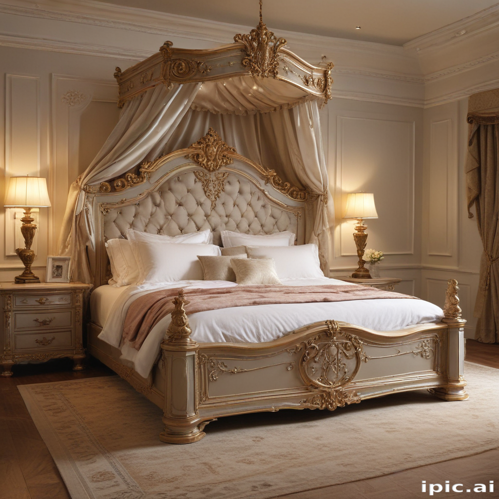 Elegant and Luxurious Canopy Bed in a Beautifully Designed Bedroom ...