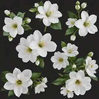 white flowers png transparent