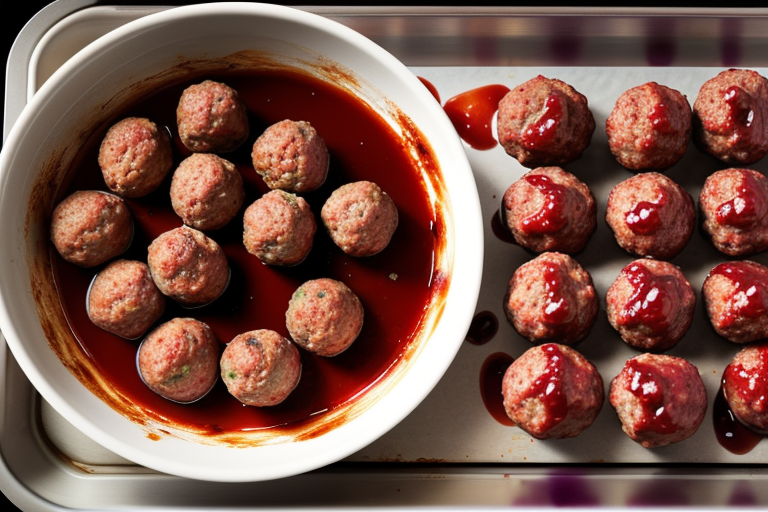 meatballs with grape jelly and bbq sauce in oven