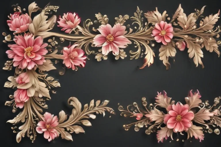 flowery border clipart