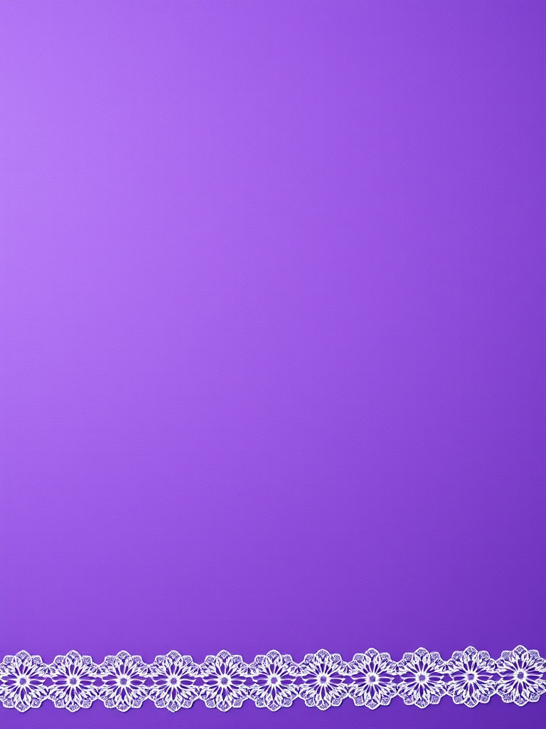 A plain purple background with a delicate lace border, captured using a DSLR camera, aperture f/4, shutter speed 1/125s, ISO 100, shot from a straight-on view to enhance texture and detail.