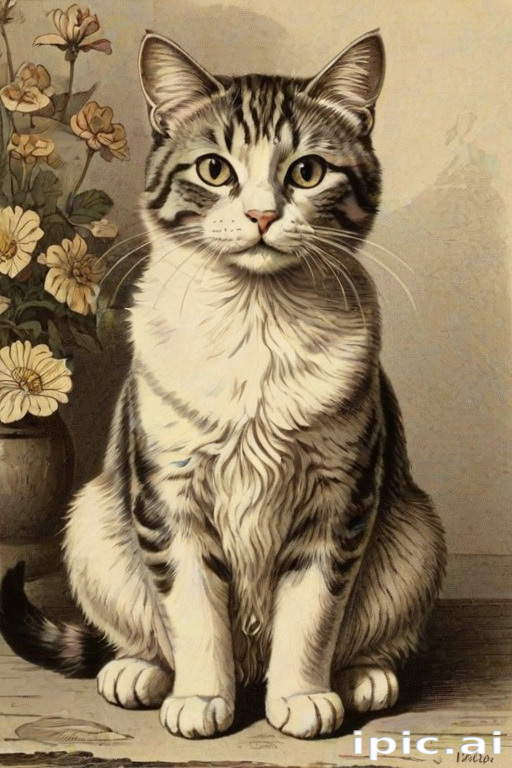 vintage cat illustration