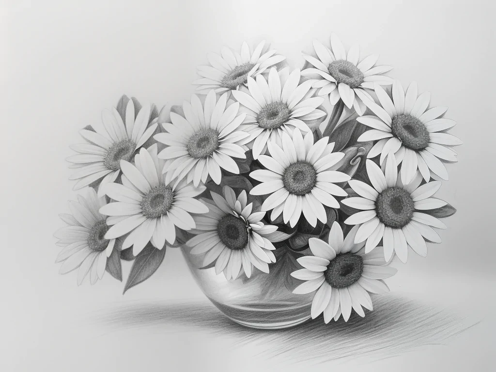 pencil drawing flowers