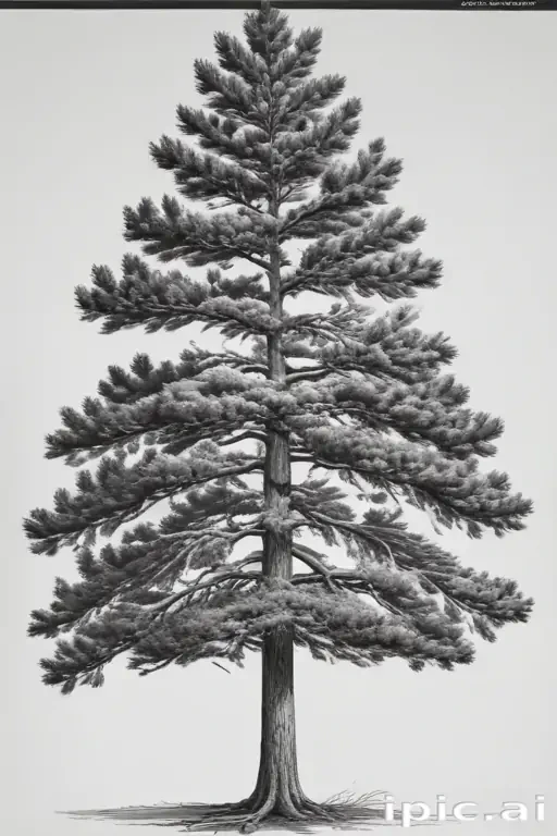 black and white pine tree clipart