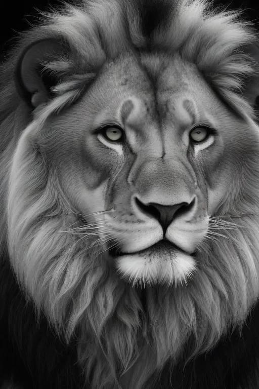 lion black and white