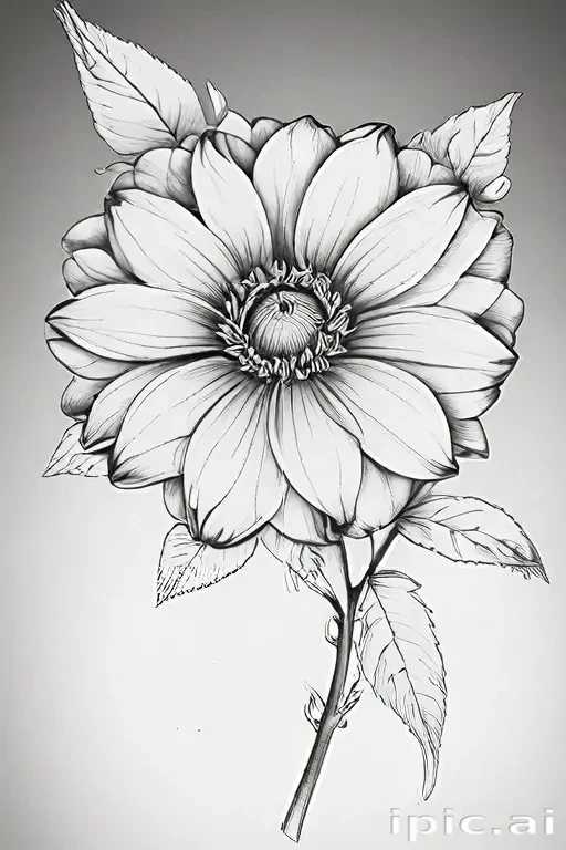 flower drawing for coloring