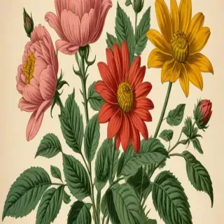 vintage flower illustration
