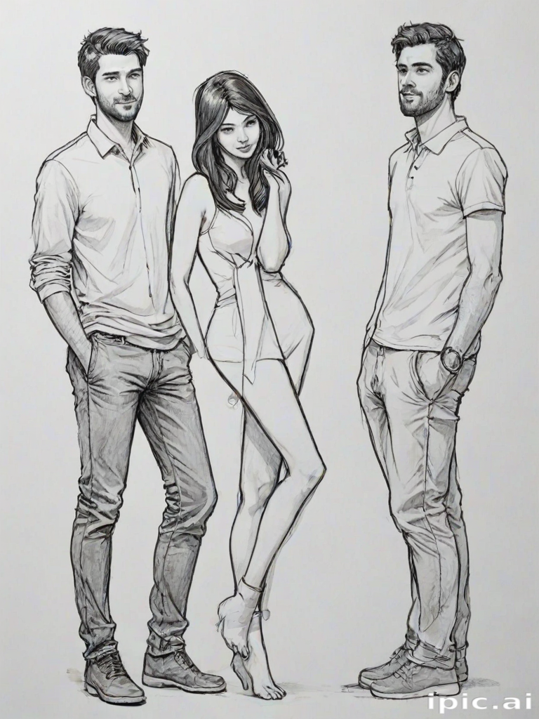 couple drawing poses