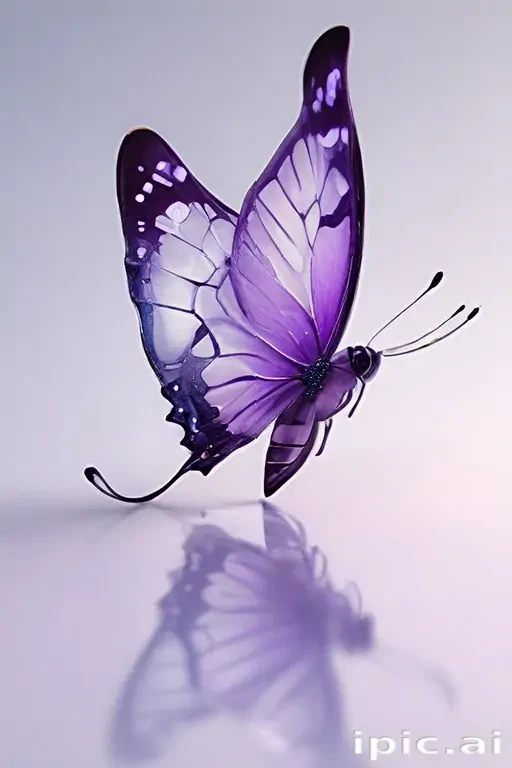 transparent purple butterfly