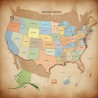 map of united states with states