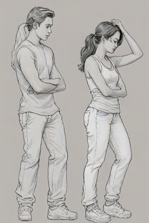 couples drawing poses