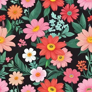 cartoon flowers transparent background