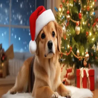 christmas dog wallpaper cute