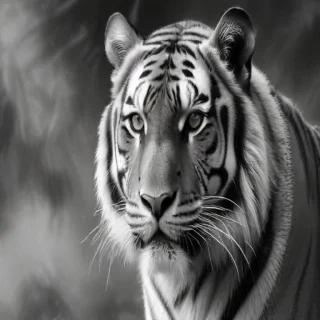 tiger clipart black and white